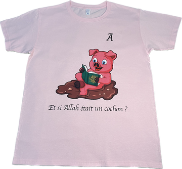 Tee shirt rose Beber le cochon